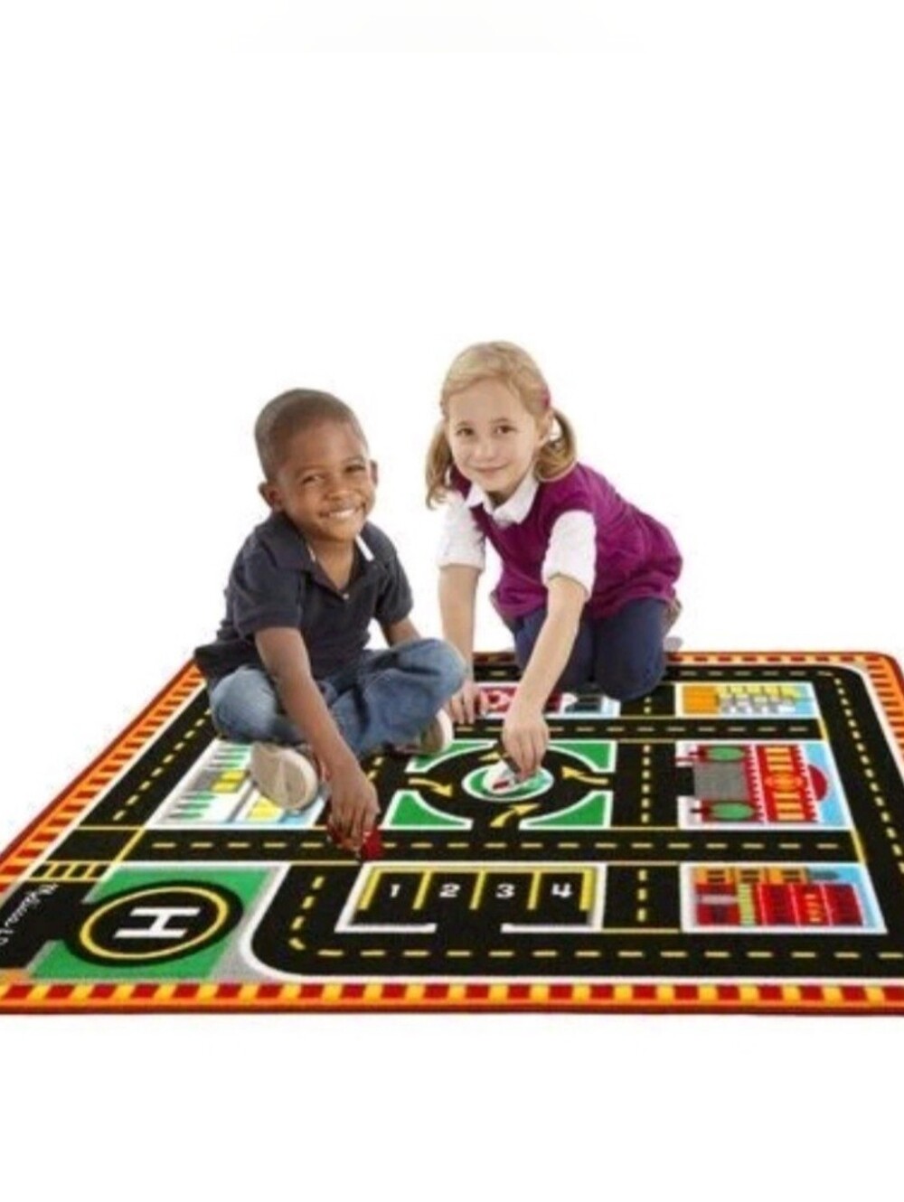 Melissa & Doug Kids Road Play Rug - Multi-Color